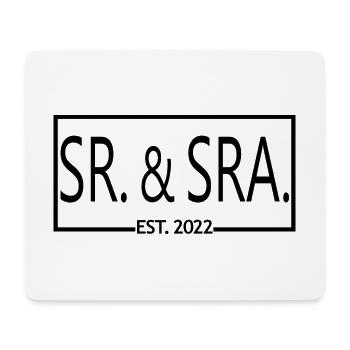 Sr. & Sra. Est. 2022 - Cadeau de mariage homme et femme - Tapis de souris (format paysage) - blanc - Devant