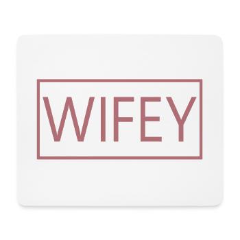 Wifey Matching Couple Fiançailles Mariage Lune de miel - Tapis de souris (format paysage) - blanc - Devant