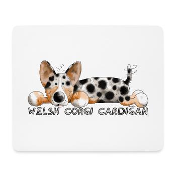 Welsh Corgi Cardigan - Mouse Pad (horizontal) - white - Front