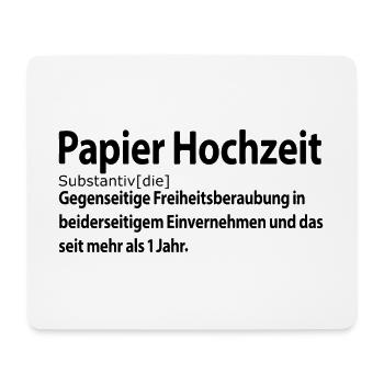 Papierhochzeit erster Hochzeitstag 1 jahr Ehe frau - Mousepad (Querformat) - Weiß - Vorne