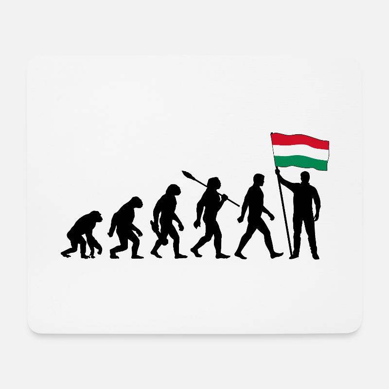 Ungarn - Evolution - Flagge - Nation - Mousepad (Querformat) - Weiß