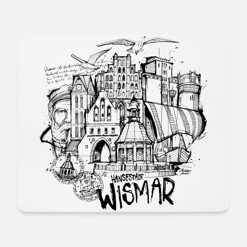 Hansestadt Wismar - Mousepad (Querformat) - Weiß