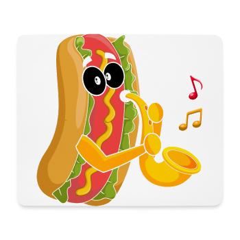 Saxophonist Saxophone Wurst Music Musician - Mouse Pad (horizontal) - white - Front