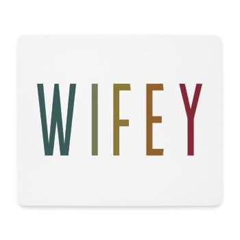 Retro Wifey Matching Couple Wedding Party Mariage - Tapis de souris (format paysage) - blanc - Devant