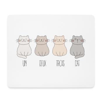 Un Deux Trois Cat - Gift for cat and animal lover - Mousepad (Querformat) - Weiß - Vorne