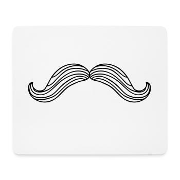 Moustache, Schnurbart, Hipster, Vintage, Bart - Mousepad (Querformat) - Weiß - Vorne