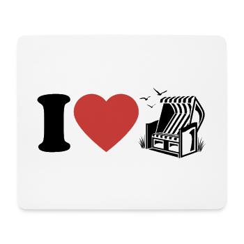I Love Beach Chair - Heart - Hobby - Mouse Pad (horizontal) - white - Front