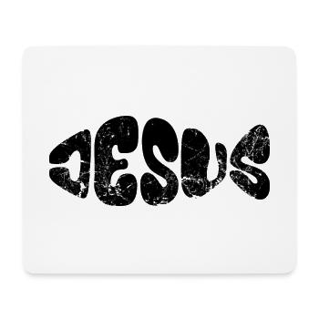 Jésus - Poisson - Amour - Croyants - Don - Tapis de souris (format paysage) - blanc - Devant