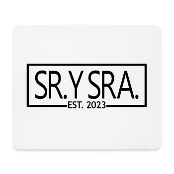 Sr. Y Sra. Est. 2023 - Cadeau de mariage homme et femme - Tapis de souris (format paysage) - blanc - Devant