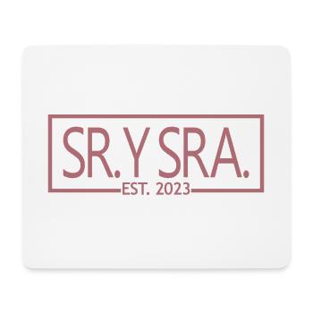 Sr. Y Sra. Est. 2023 - Cadeau de mariage homme et femme - Tapis de souris (format paysage) - blanc - Devant