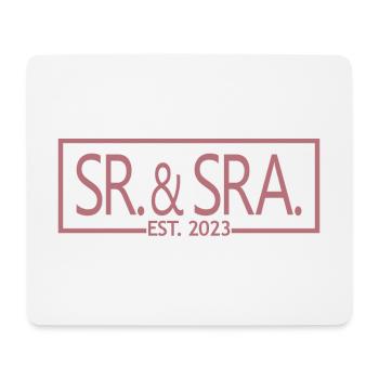 Sr. & Sra. Est. 2023 - Cadeau de mariage homme et femme - Tapis de souris (format paysage) - blanc - Devant