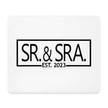 Sr. & Sra. Est. 2023 - Cadeau de mariage homme et femme - Tapis de souris (format paysage) - blanc - Devant
