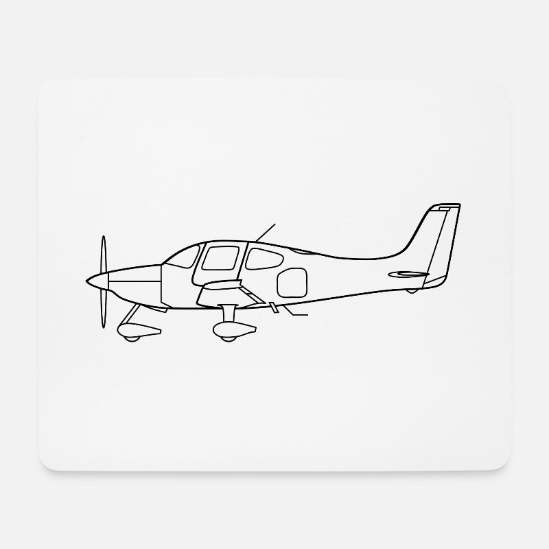 Propellerflugzeug SR20 - Mousepad (Querformat) - Weiß