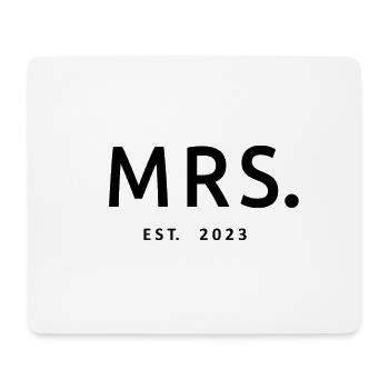 Mme Est. 2023 Fiançailles Douche nuptiale Mariage - Tapis de souris (format paysage) - blanc - Devant