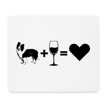 Border Collie Wine Coffee Gift - Mouse Pad (horizontal) - white - Front