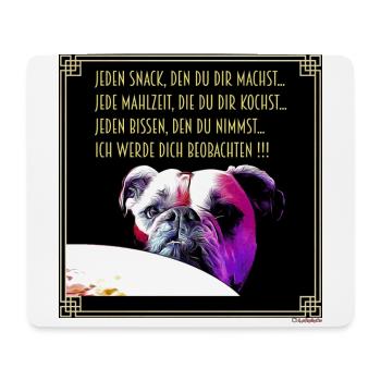 Bulldog Snack - Mousepad (Querformat) - Weiß - Vorne
