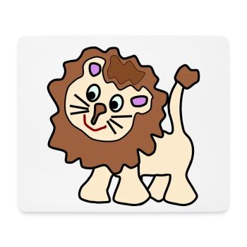 Cute funny brown lion - Mouse Pad (horizontal) - white - Front
