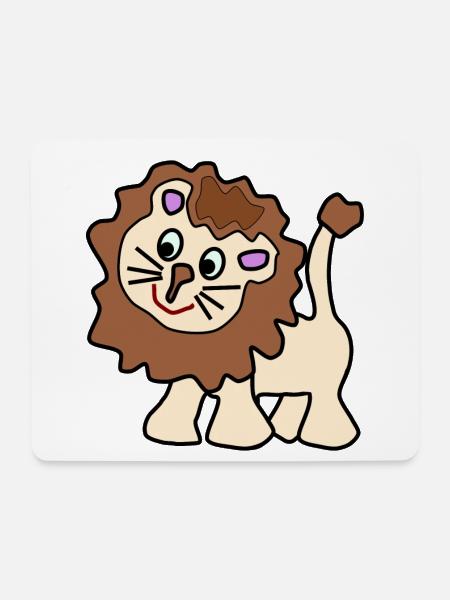 Süßer lustiger brauner Löwe - Mousepad (Querformat) - Weiß