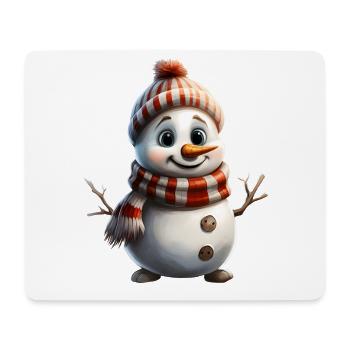 Bonhomme de neige - Tapis de souris (format paysage) - blanc - Devant