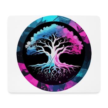 Arbre de vie multicolore - Yggdrasil World Tree - Tapis de souris (format paysage) - blanc - Devant