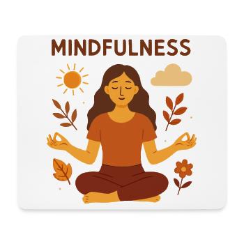 Mindfulness - Digital Illustration of Meditation - Mouse Pad (horizontal) - white - Front