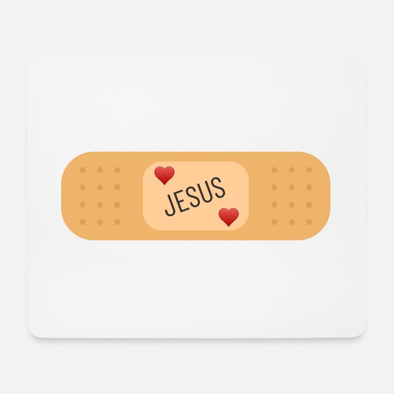 Jesus heilt Wunden - Mousepad (Querformat) - Weiß