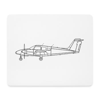 Avion à hélice PA44 - Tapis de souris (format paysage) - blanc - Devant