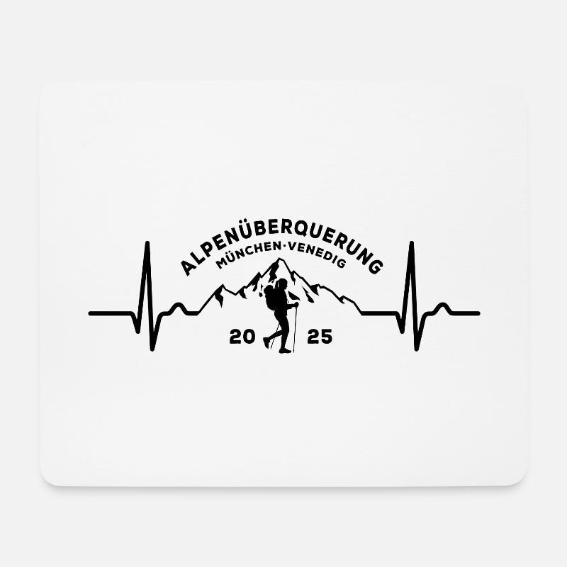 Alpenüberquerung 2025 München Venedig, Wandern - Mousepad (Querformat) - Weiß