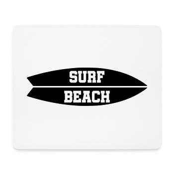 ★ Designfarben änderbar ★ Surf Beach (Surfbrett) - Mousepad (Querformat) - Weiß - Vorne