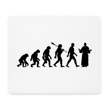 Evolution - Pfarrer - Kirche - Religion - Mousepad (Querformat) - Weiß - Vorne