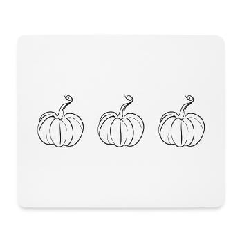 Kürbis Herbst Halloween Schlicht Fineline Filigran - Mousepad (Querformat) - Weiß - Vorne