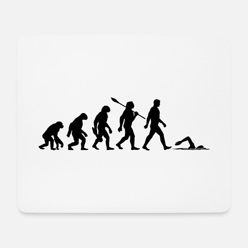Evolution - Schwimmen - Wassersport - Mousepad (Querformat) - Weiß