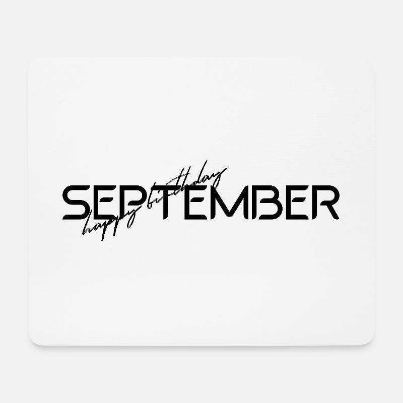 September - Happy Birthday - Mousepad (Querformat) - Weiß
