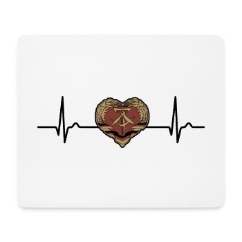 Herzkurve DDR, Osten, Ossi Geschenk, Puls, EKG - Mousepad (Querformat) - Weiß - Vorne