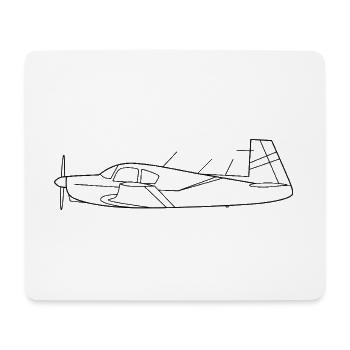 Avion à hélice M20 - Tapis de souris (format paysage) - blanc - Devant