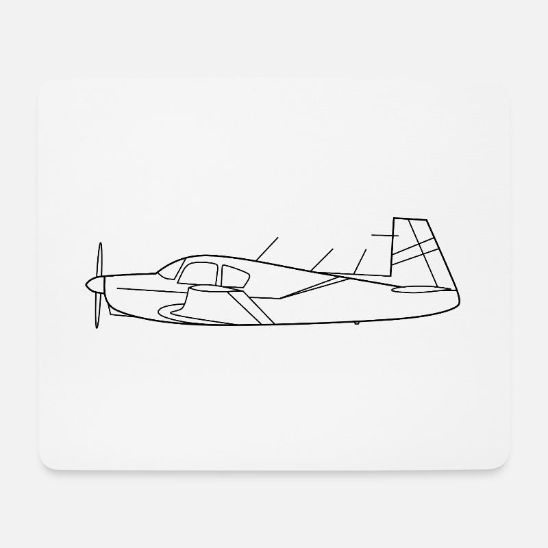 Propellerflugzeug M20 - Mousepad (Querformat) - Weiß