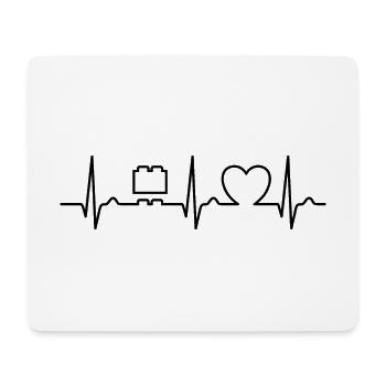 EKG Kurve - Herzkurve - Klemmsteine - Mousepad (Querformat) - Weiß - Vorne