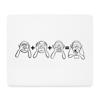 Nothing to see, hear, say - mobile phone addicted - Mouse Pad (horizontal) - white - Front