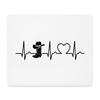 Linedance Herzkurve Country Fan - Geschenk - Mousepad (Querformat) - Weiß - Vorne