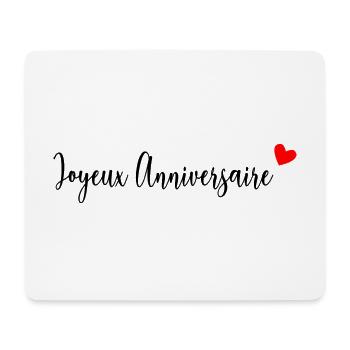 JOYEUX ANNIVERSAIRE. HAPPY BIRTHDAY. ANNIVERSAIRE. - Tapis de souris (format paysage) - blanc - Devant