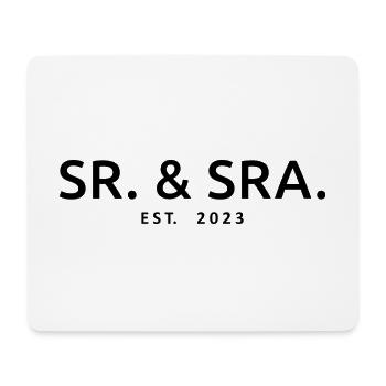 Sr. & Sra. Est. 2023 - Cadeau de mariage homme et femme - Tapis de souris (format paysage) - blanc - Devant