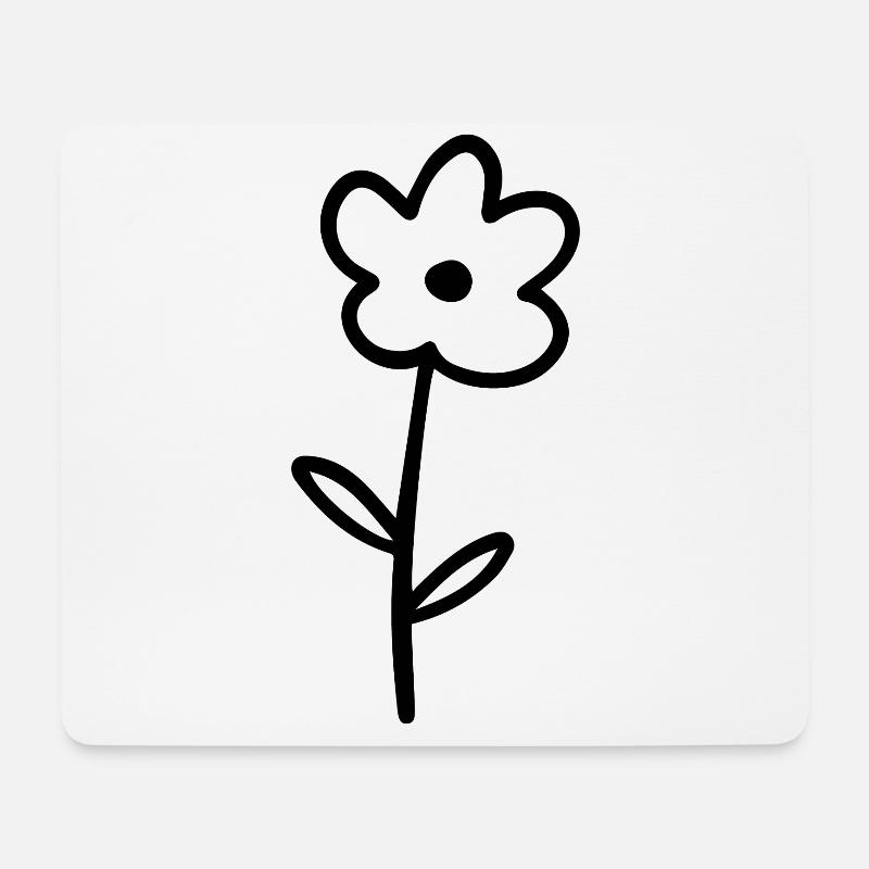 Blume - Mousepad (Querformat) - Weiß