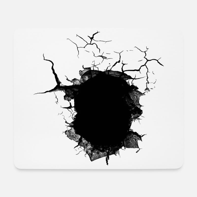 Loch in der Wand - Mousepad (Querformat) - Weiß