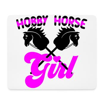 | changeable de couleur Hobby Horse Girl | Horsing de passe-temps - Tapis de souris (format paysage) - blanc - Devant
