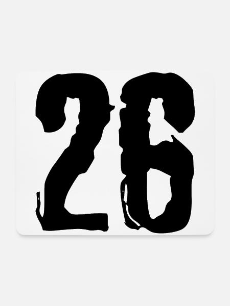 26 Zahl Trikot - Mousepad (Querformat) - Weiß