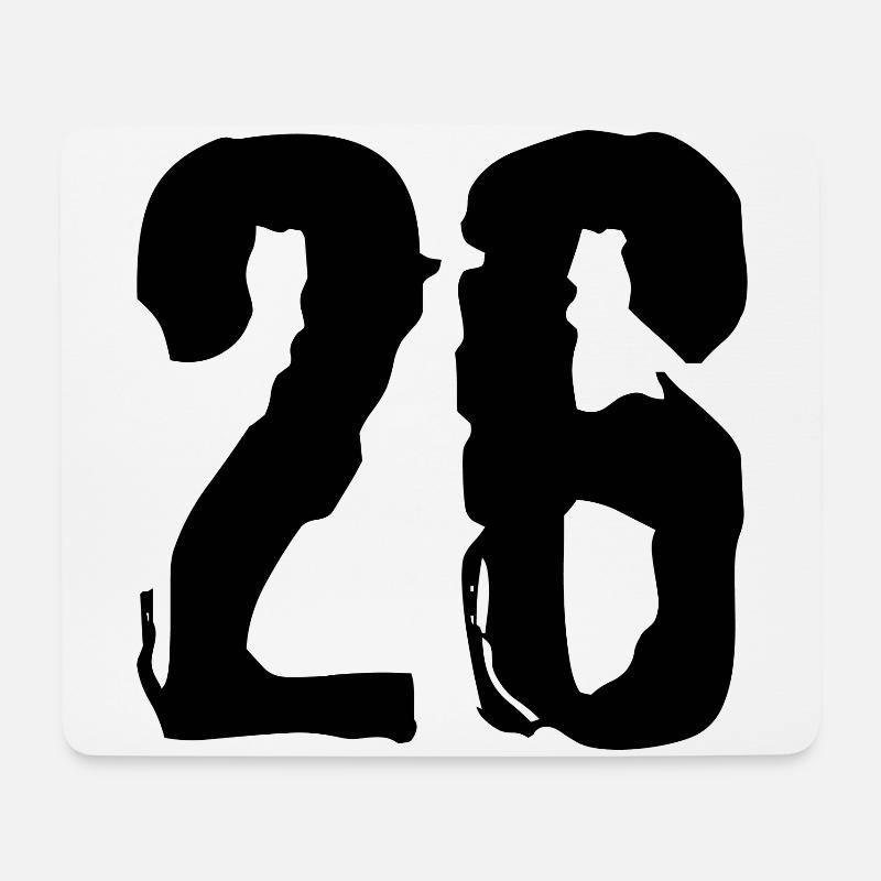26 Zahl Trikot - Mousepad (Querformat) - Weiß
