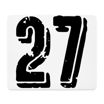 27 Zahl Trikot - Mousepad (Querformat) - Weiß - Vorne