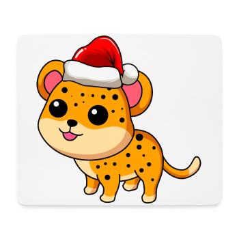 Leopard Comic Weihnachten - Mousepad (Querformat) - Weiß - Vorne