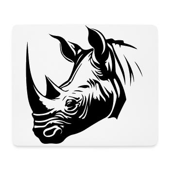 Nashorn Tier Silhouette - Mousepad (Querformat) - Weiß - Vorne