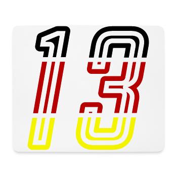 13 Symbole numérique Allemagne - Tapis de souris (format paysage) - blanc - Devant